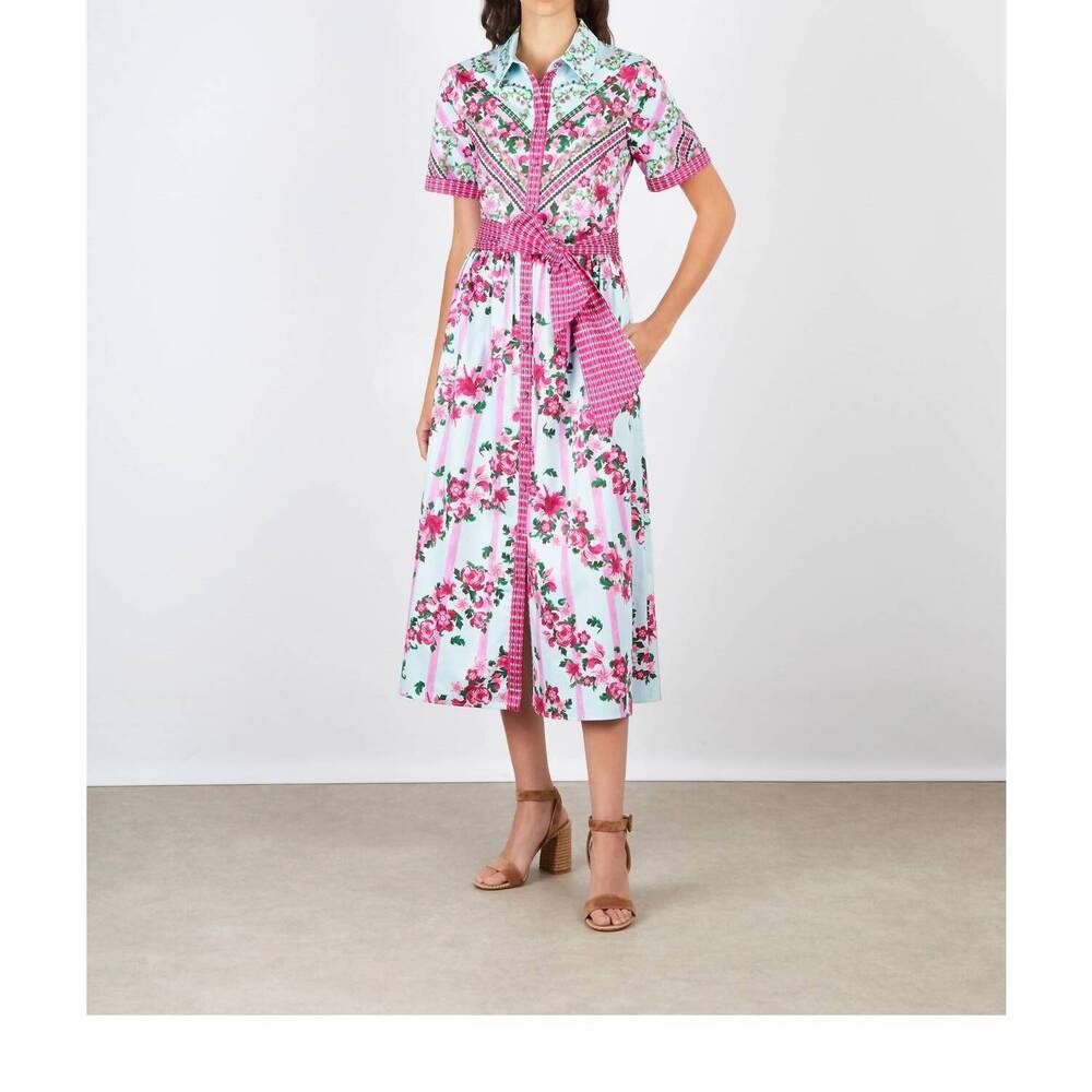 NEW SALONI vivienne button-front dress in bellis ornamental - Picture 3 of 6